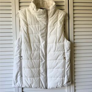 Calvin Klein White Quilted Sleeveless Puffer Vest